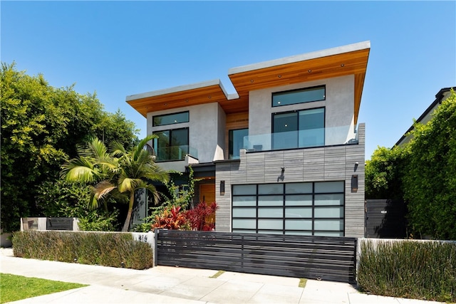 contemporary house with a garage