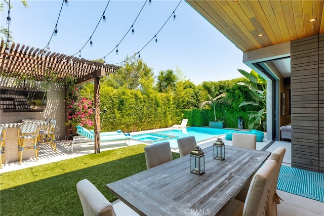 view of patio featuring a pergola