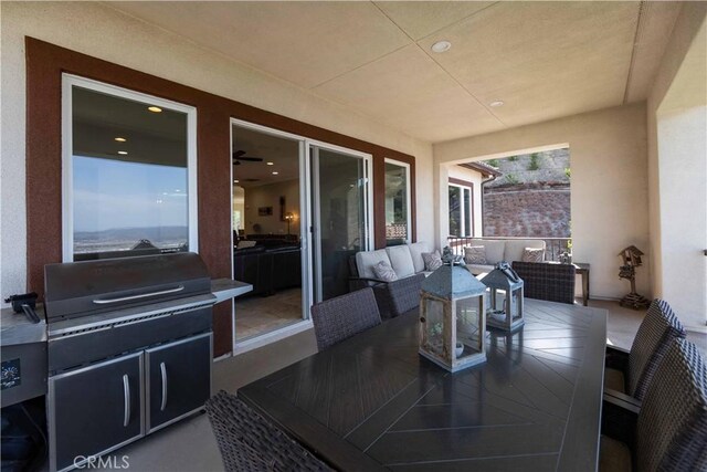 view of patio / terrace featuring a grill