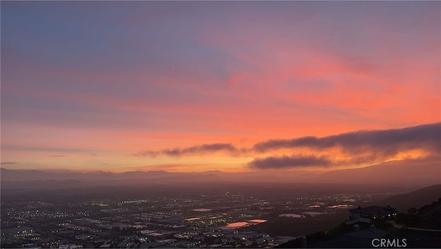 nature at dusk with a mountain view