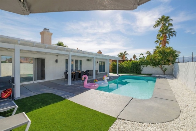 view of pool with a patio area