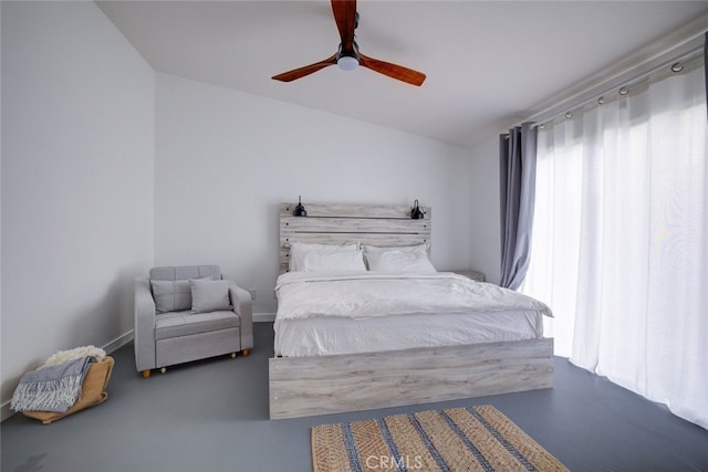 bedroom featuring ceiling fan