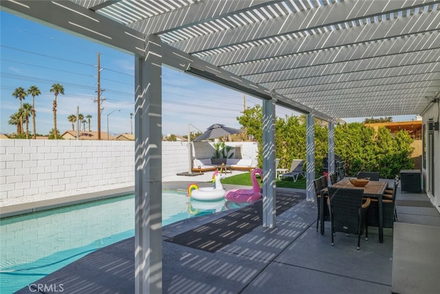 view of patio / terrace featuring a pergola