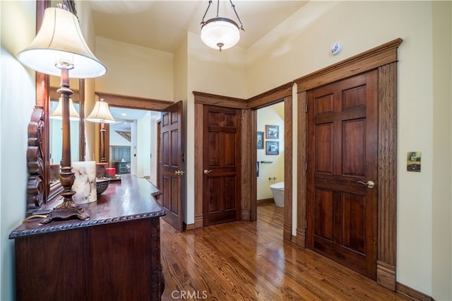 interior space featuring dark hardwood / wood-style floors