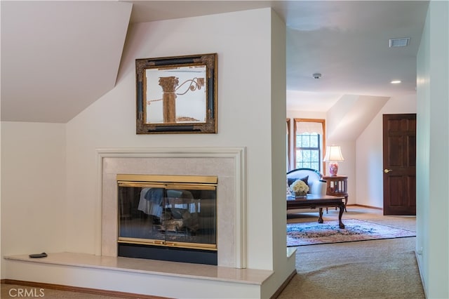 interior details featuring carpet floors