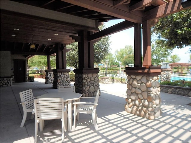 view of patio / terrace with a gazebo