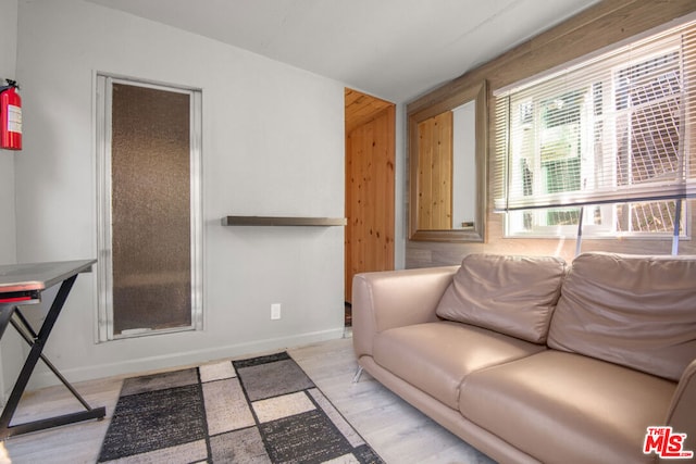 living room featuring light wood-type flooring