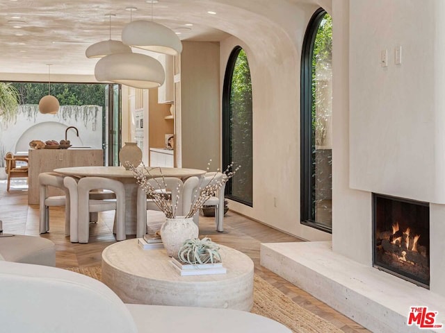 dining room featuring light hardwood / wood-style flooring