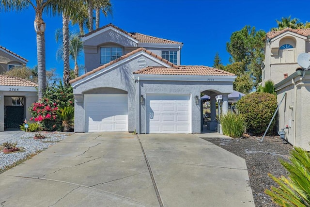 view of front of home with a garage