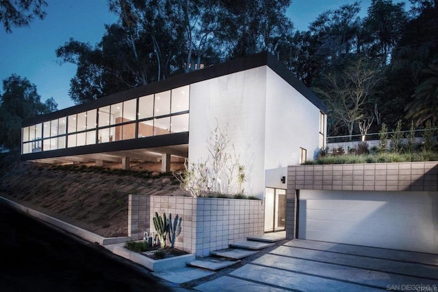 view of home's exterior with stucco siding