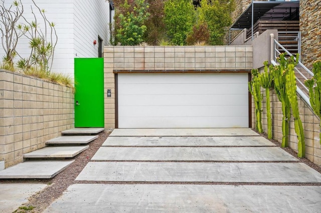 view of garage