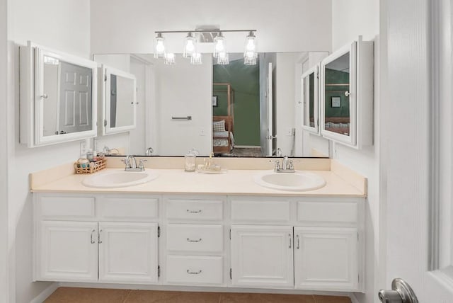 bathroom featuring vanity and tile patterned floors