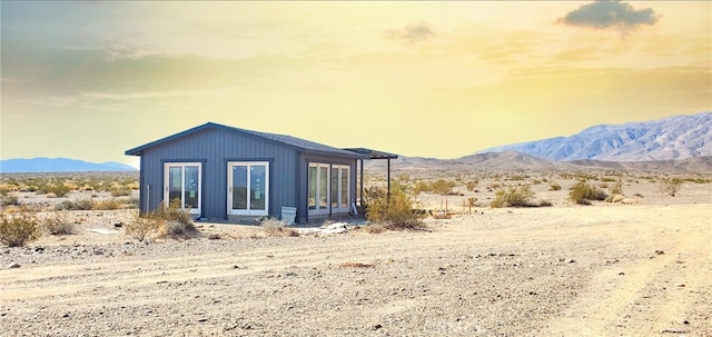 exterior space with a mountain view