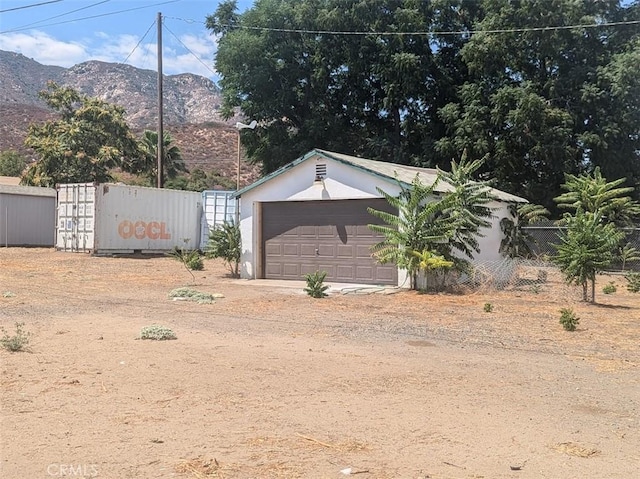 exterior space with a mountain view