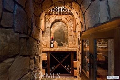 view of wine cellar