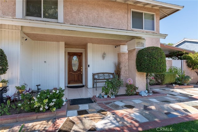 property entrance with a porch