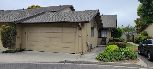 exterior space featuring a garage