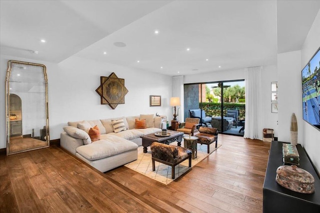 living room featuring light hardwood / wood-style floors