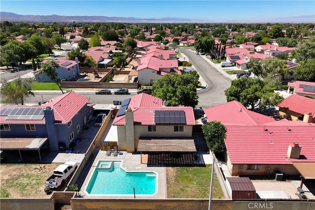 bird's eye view featuring a mountain view