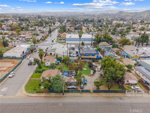 bird's eye view with a mountain view