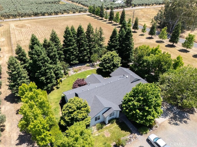 bird's eye view with a rural view