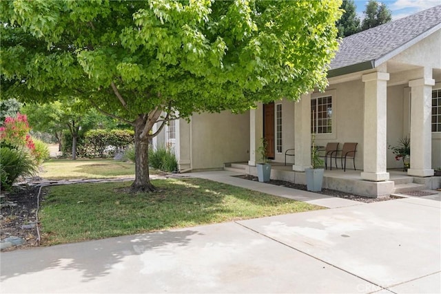 exterior space with covered porch