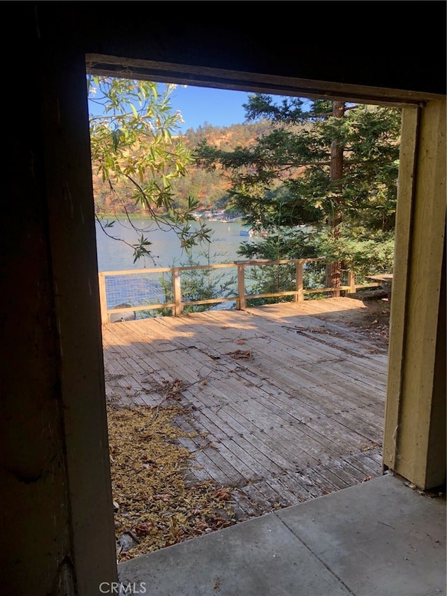 doorway with a water view