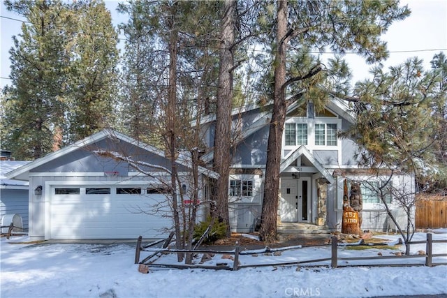 view of front of house with a garage