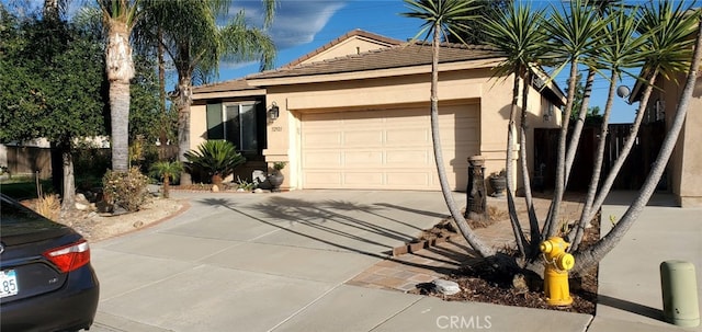 single story home with a garage