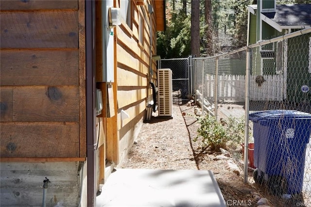 exterior space featuring central air condition unit