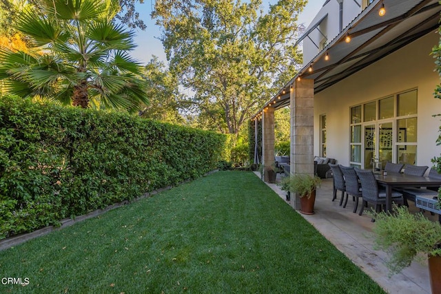 view of yard featuring a patio area