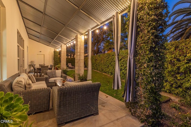 view of patio / terrace featuring an outdoor living space