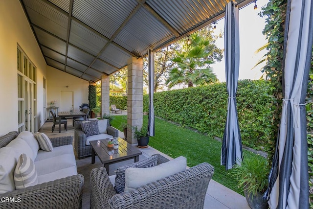 view of patio with an outdoor hangout area