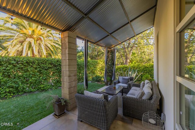 view of patio / terrace with an outdoor hangout area