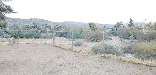 view of yard featuring a mountain view