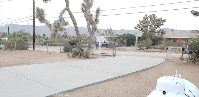 exterior space featuring a mountain view