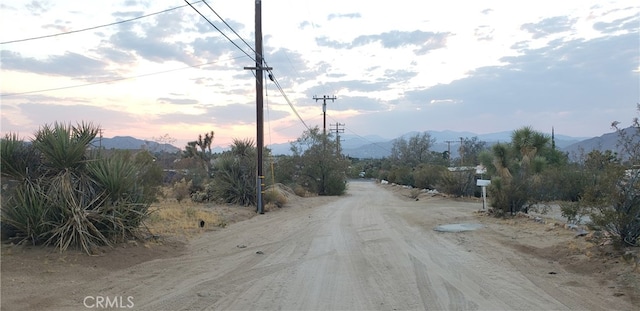 view of street with a mountain view