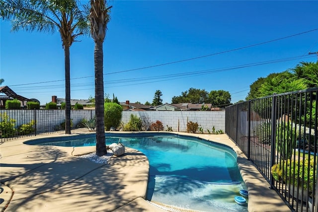 view of swimming pool with a patio