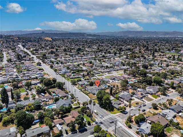 bird's eye view with a mountain view