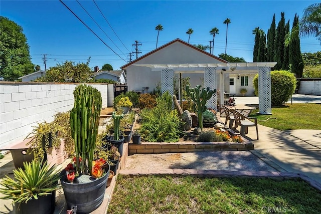 1021 S Lark Ellen Ave, West Covina, CA 91791 - back of property featuring a patio area, a pergola, and fence