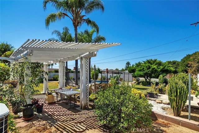 1021 S Lark Ellen Ave, West Covina, CA 91791 - view of yard with a pergola, a patio, and fence
