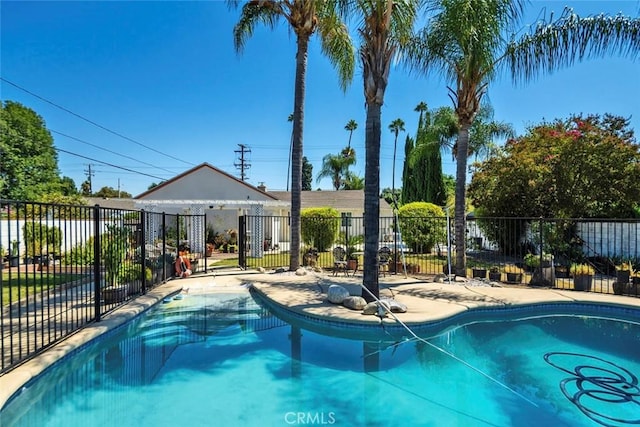 1021 S Lark Ellen Ave, West Covina, CA 91791 - view of swimming pool with a patio, a fenced in pool, and fence