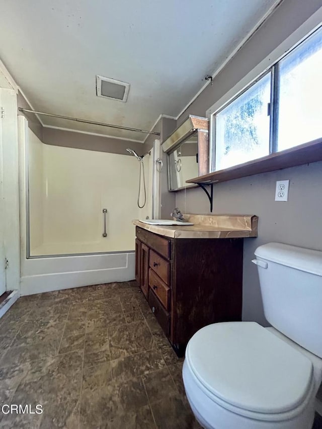 bathroom with toilet and vanity