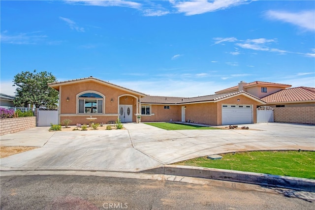 view of front of house with a garage