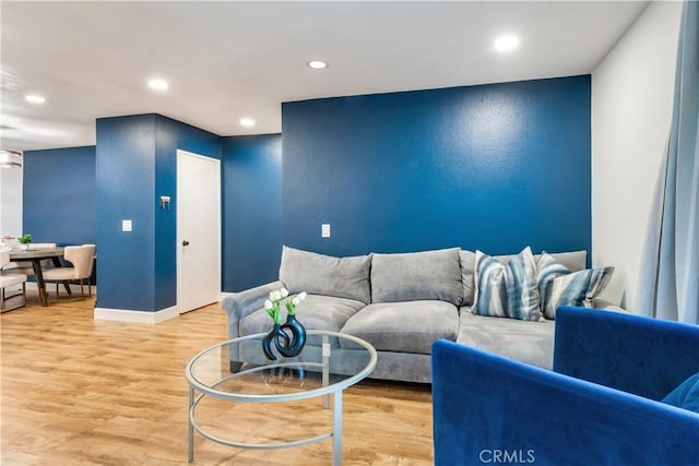 living room with wood-type flooring