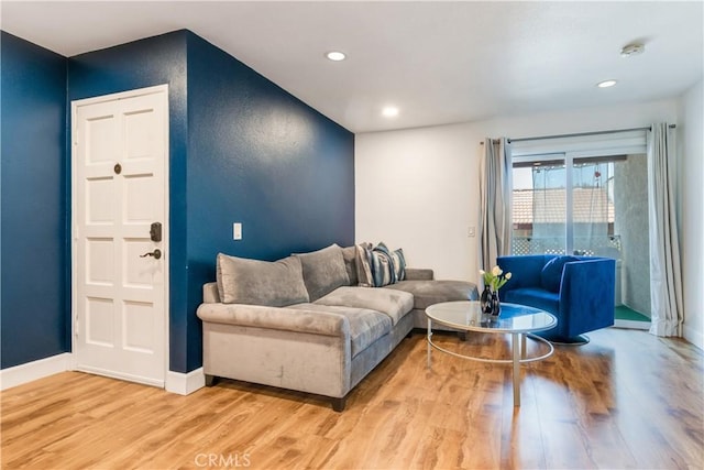 living room featuring wood-type flooring