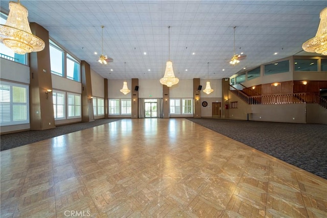 interior space featuring a high ceiling