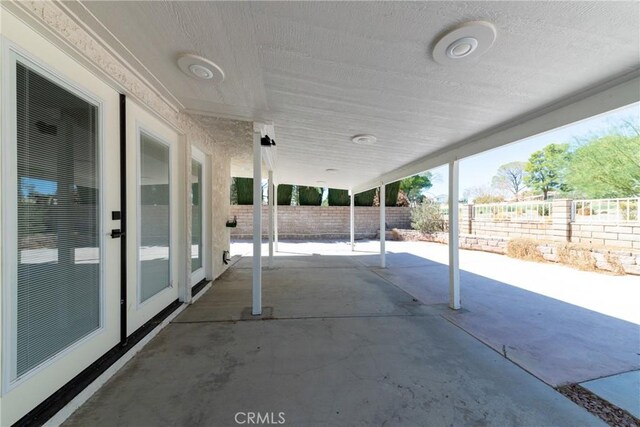 view of patio / terrace featuring french doors