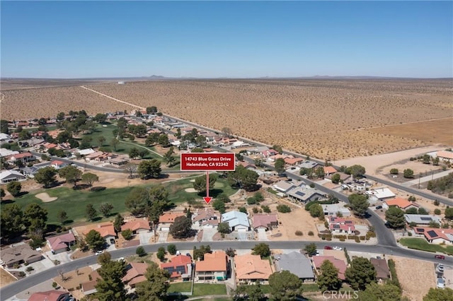 drone / aerial view featuring view of desert