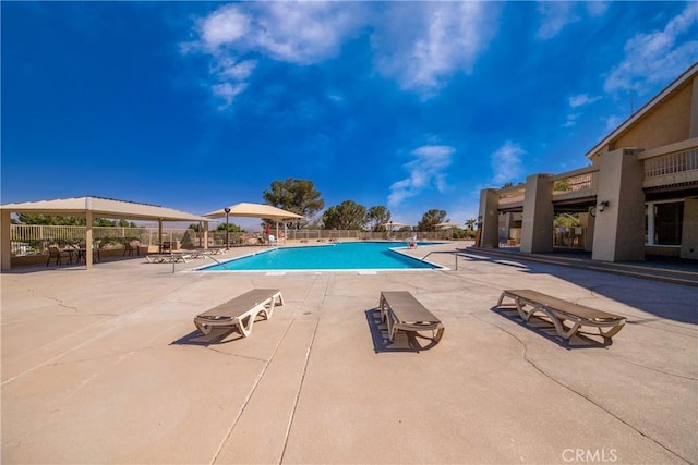 pool featuring a patio area